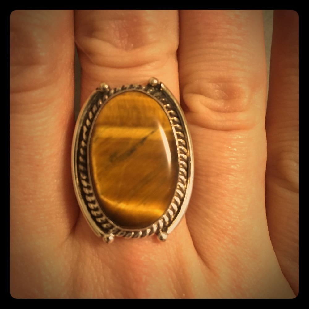 🌟ONE DAY SALE! Tiger’s Eye sterling silver ring!